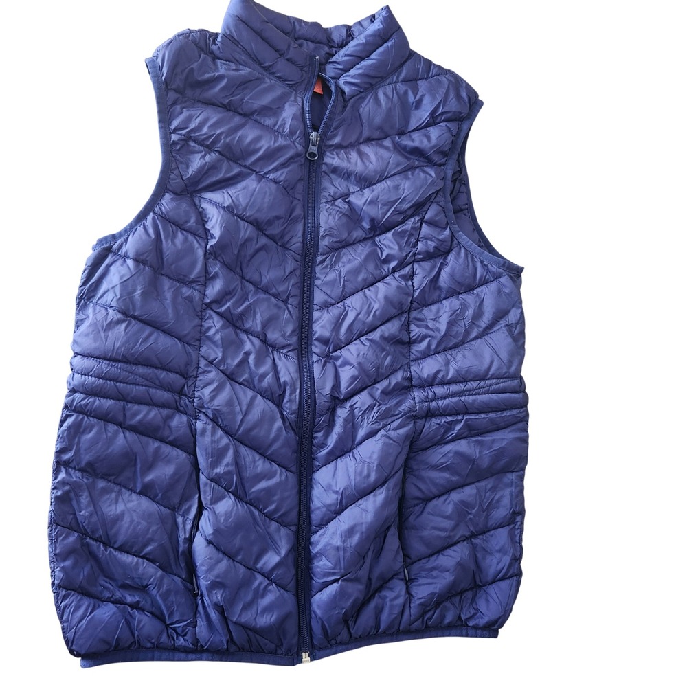 Joe Fresh Puffer Vest Womens Medium M Lightweight Quilted Sleeveless Blue